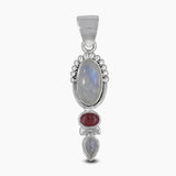 Rainbow Moonstone Silver Pendants