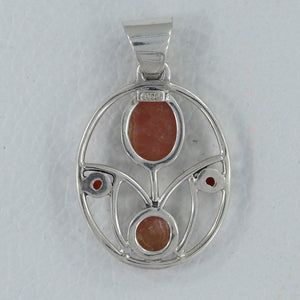 925 Sterling Silver Rhodochrosite Pendants