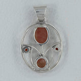 Pink Rhodochrosite 925 Silver Pendant