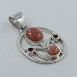 Pink Rhodochrosite 925 Silver Pendant