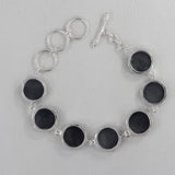 Black Onyx 925 Sterling Silver Gemstone Adjustable Bracelet