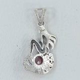 Tourmaline Mermaid Silver Pendant