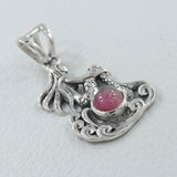 Tourmaline Mermaid Silver Pendant