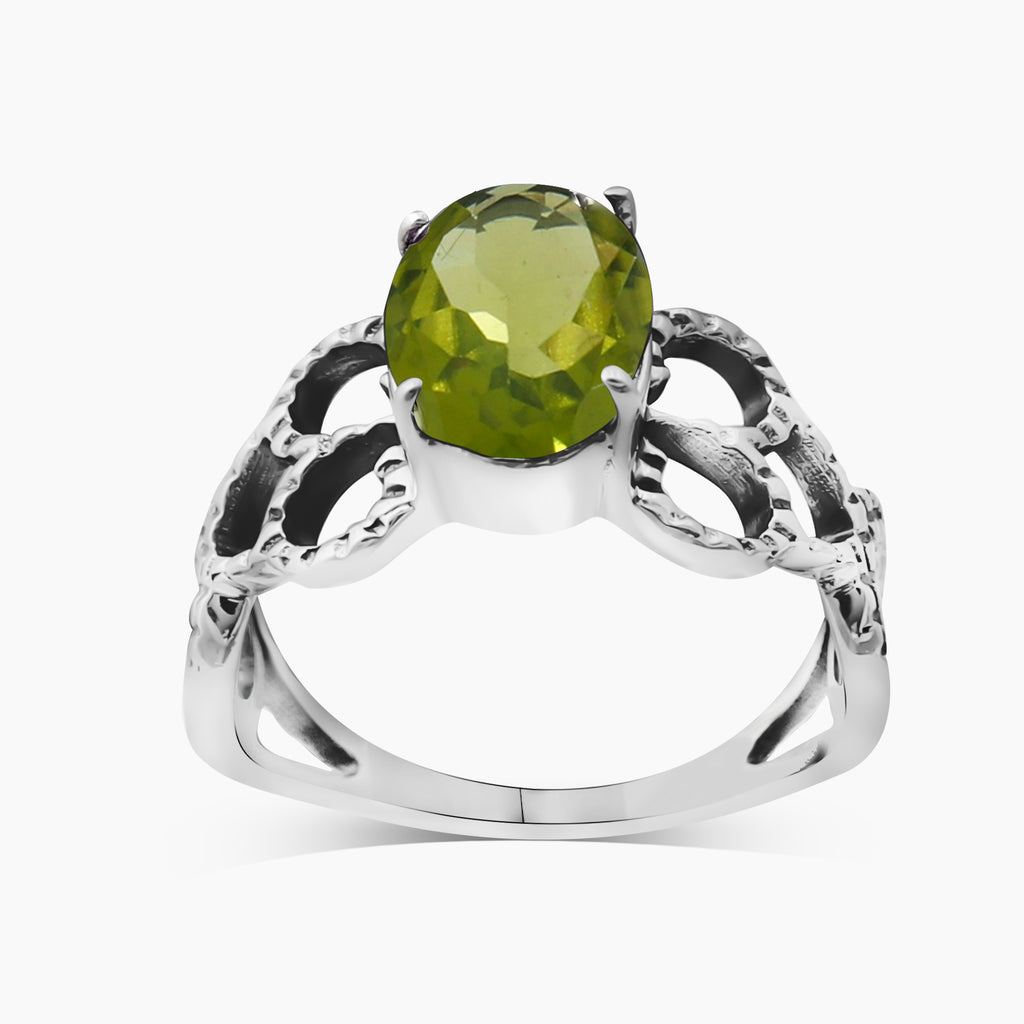 925 Sterling Silver Peridot Rings