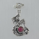 Tourmaline Mermaid Silver Pendant