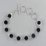 Black Onyx Silver Bracelet