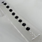 Black Onyx 925 Sterling Silver Gemstone Adjustable Bracelet