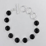 Black Onyx 925 Sterling Silver Gemstone Adjustable Bracelet