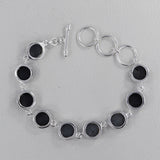 Black Onyx 925 Sterling Silver Gemstone Adjustable Bracelet