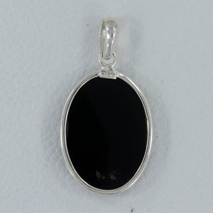 925 Silver Black Onyx Carving Pendants
