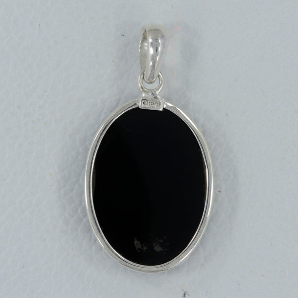 925 Silver Black Onyx Carving Pendants