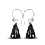 Black Tourmaline Silver Earrings