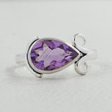 Amethyst Birthstone Silver Rings