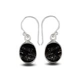 Black Tourmaline Silver Earrings