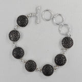 Fossil Jewelry - Black Fossil Coral Round Cabochon Bracelets