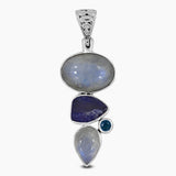 Rainbow Moonstone Silver Pendants