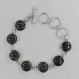 Fossil Jewelry - Black Fossil Coral Round Cabochon Bracelets