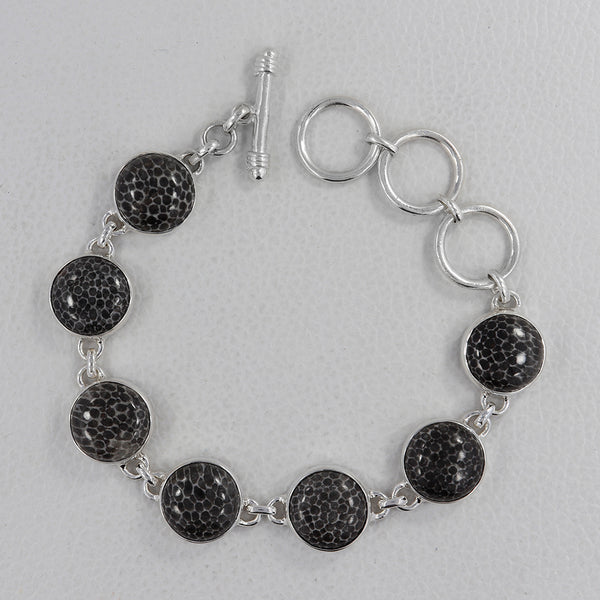Fossil Coral Silver Bracelets