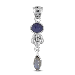 Natural Tanzanite Silver Pendants
