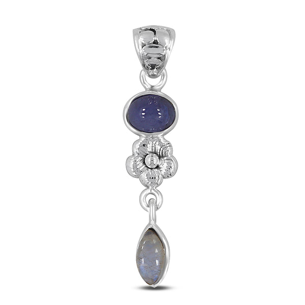 Natural Tanzanite Silver Pendants