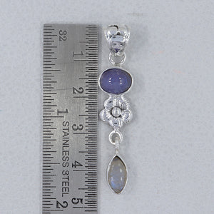 Natural Tanzanite Silver Pendants
