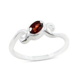 Red Garnet Birthstone Silver Rings