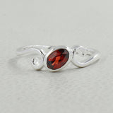 Red Garnet Birthstone Silver Rings