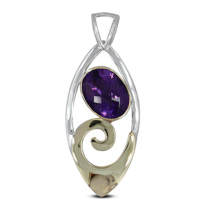 925 Sterling Silver Amethyst Pendant