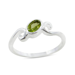 Peridot Birthstone Silver Rings