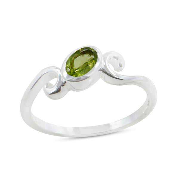 Peridot Birthstone Silver Rings
