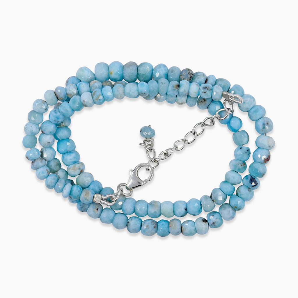 Genuine Larimar micro faceted Beads