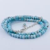 Genuine Larimar micro faceted Beads