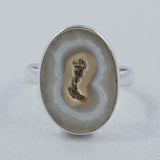 Solar Ice Quartz Silver Ring