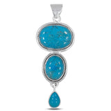 Natural Mexican Turquoise Silver Pendant