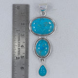 Natural Mexican Turquoise Silver Pendant