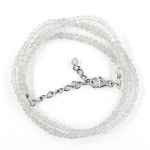 Beaded Crystal Quartz Sterling Silver Necklace Jewelry