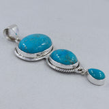 Natural Mexican Turquoise Silver Pendant