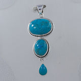 Natural Mexican Turquoise Silver Pendant