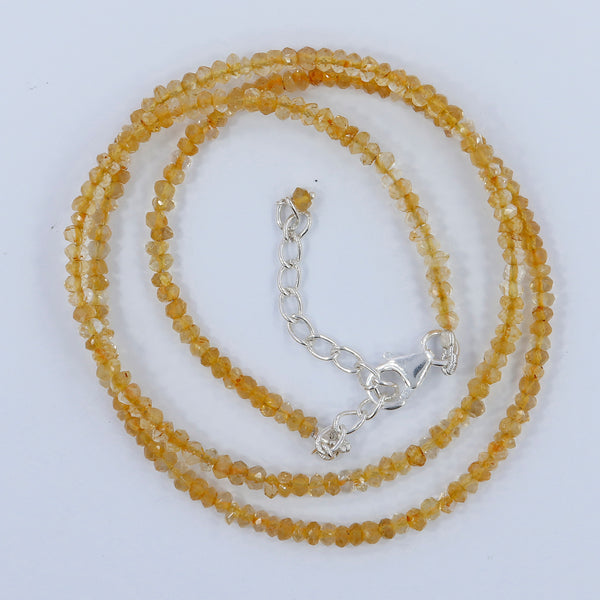 Natural Citrine Strand Silver Beads