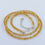 Natural Citrine Strand Silver Beads