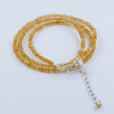 Natural Citrine Strand Silver Beads