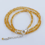 Natural Citrine Strand Silver Beads