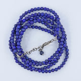 Lapis Lazuli Gemstone Beads 925 Silver Necklace