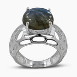 Green Amethyst Silver Rings