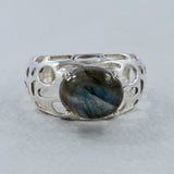 Green Amethyst Silver Ring