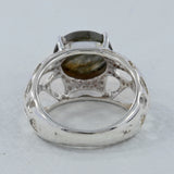 Green Amethyst Silver Ring