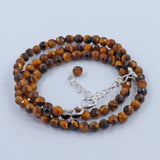 Natural Tiger Eye Cut Beads Necklace