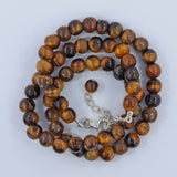 Natural Tiger Eye Cut Beads Necklace