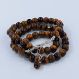 Natural Tiger Eye Cut Beads Necklace