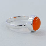 Natural Carnelian Silver Ring